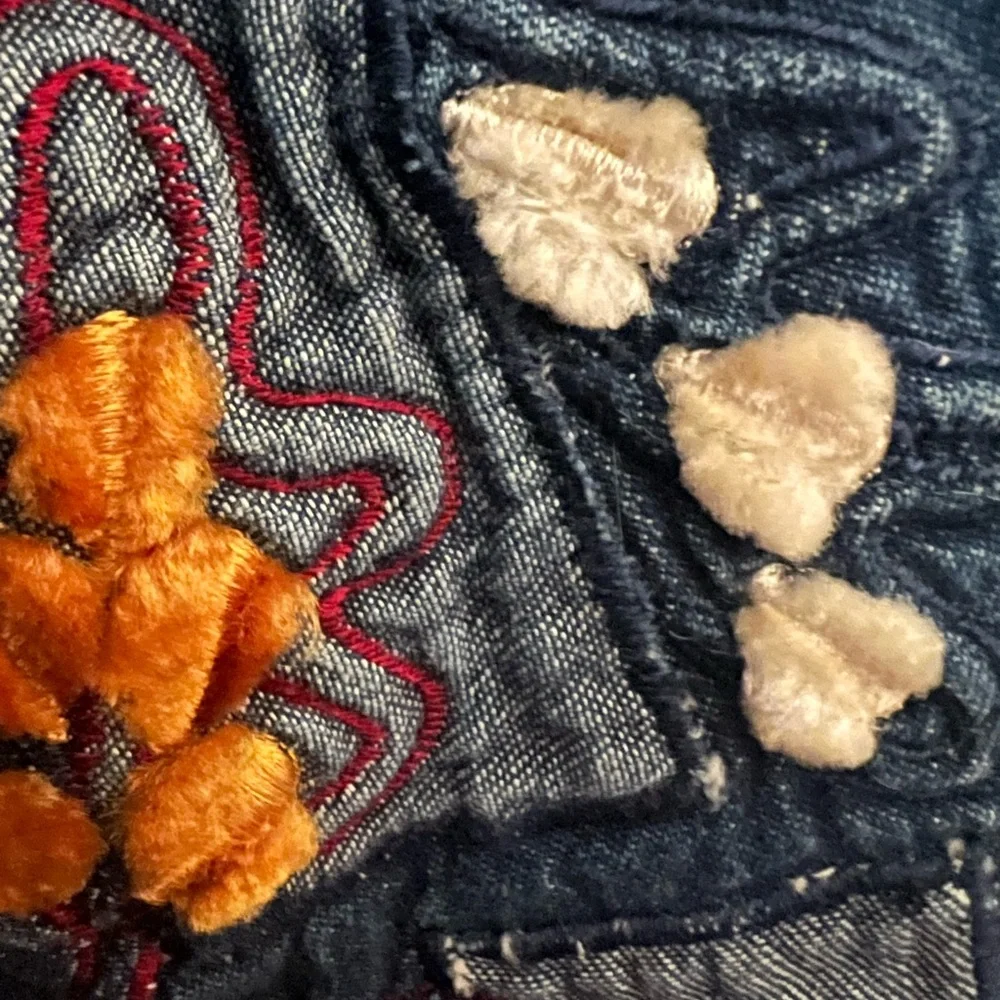 Vintage Embroidered Quilted Denim Shacket XL Coastal Cowgirl Coastal Grandma - Picture 15 of 16